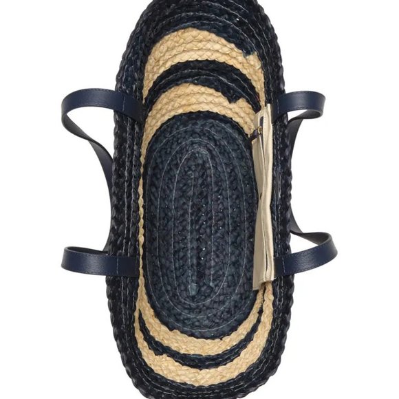 Kate Spade Shore Thing Out And About Straw Tote Beach Picnic Straw Tote Striped - Picture 5 of 5